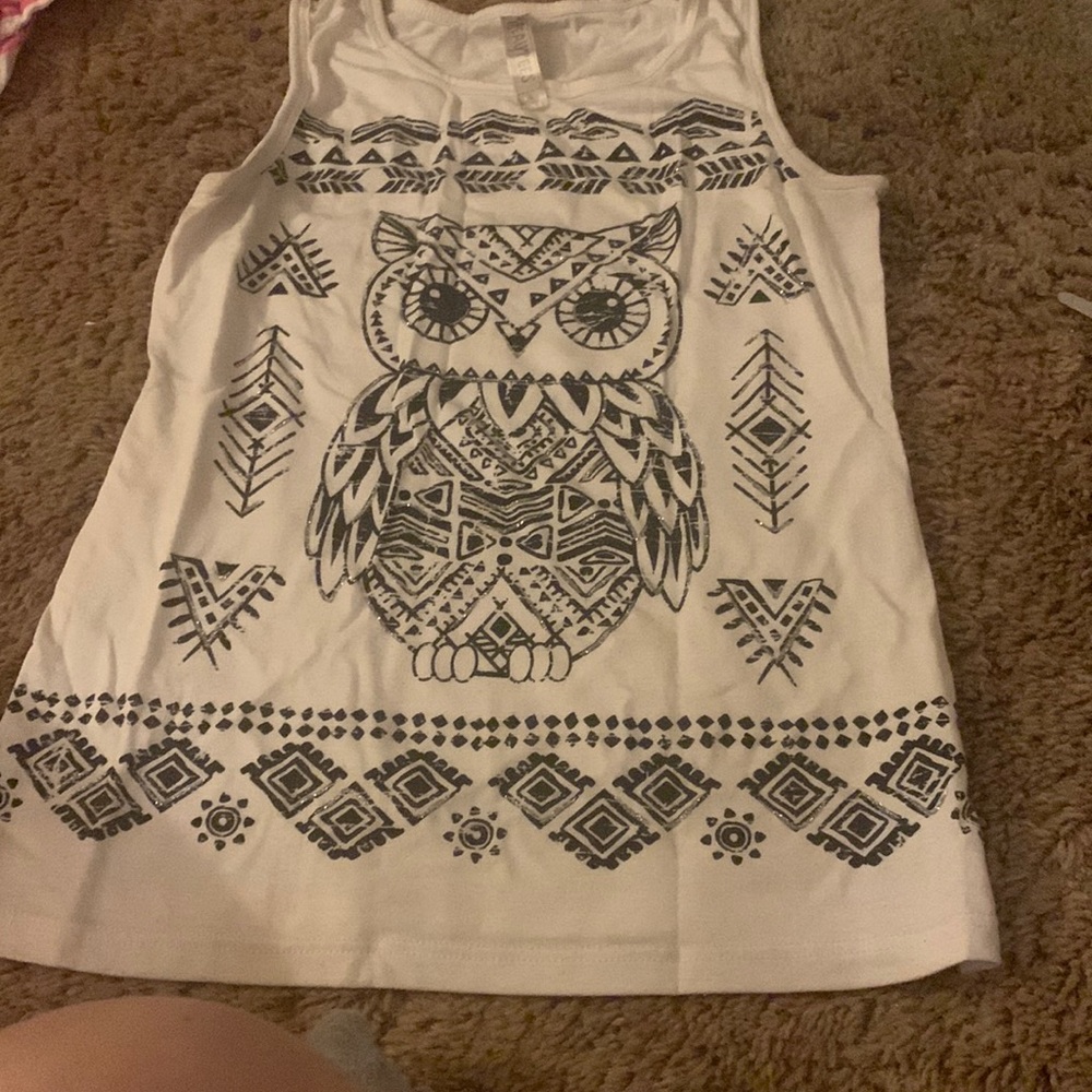 Graphic Owl Design Tank Top